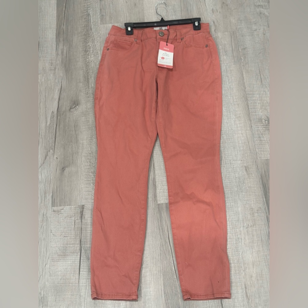 Salmon pink women’s size 12 Cabi curvy skinny jeans! spring 2018 collection!